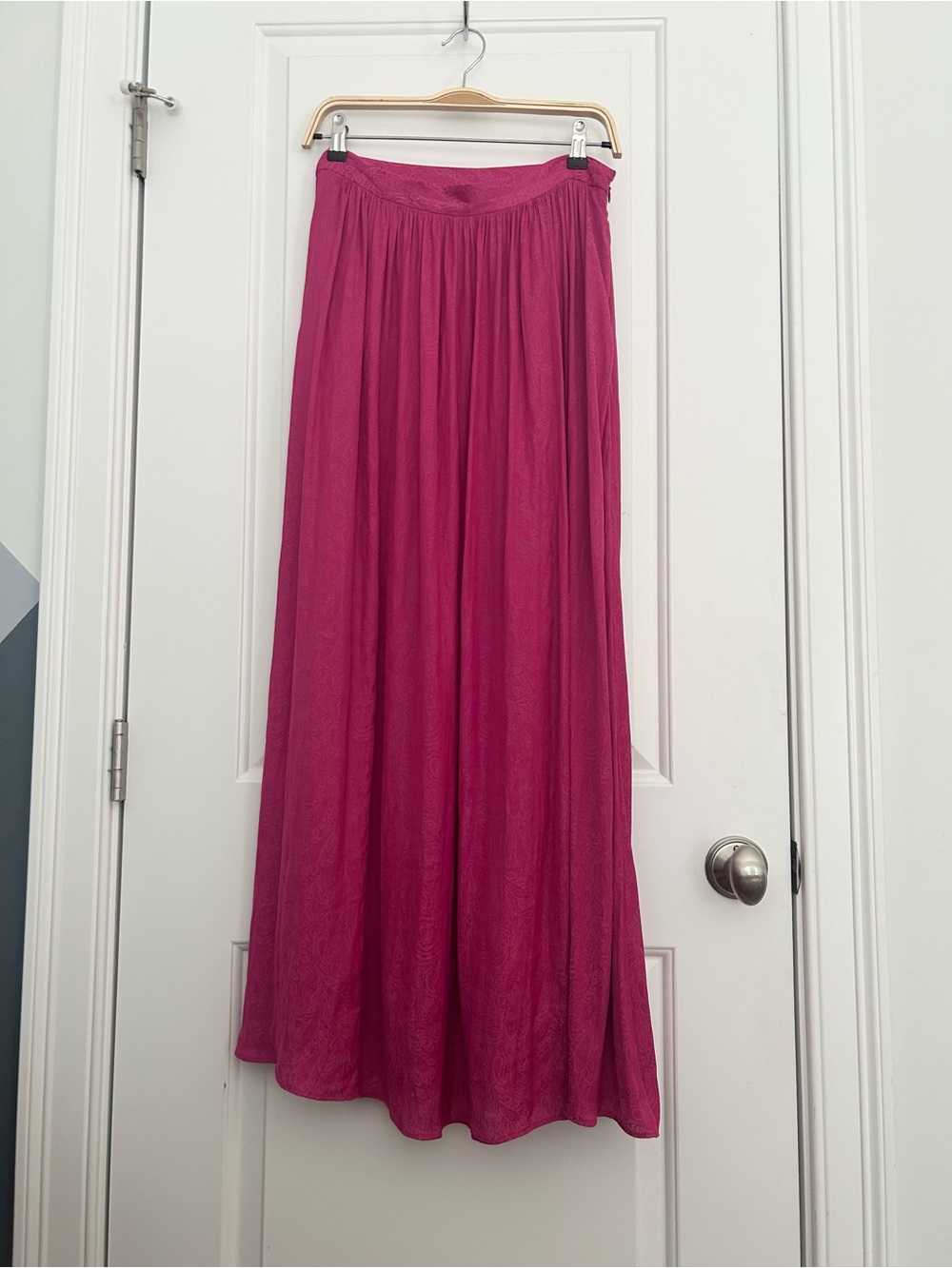 Anthropologie Fuchsia Pink Paisley Maxi Skirt